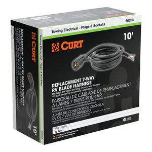 Curt 10ft Replacement 7-Way RV Blade Harness (Trailer Side Packaged)