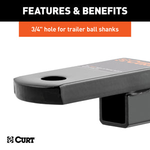 Curt Class 1 Ball Mount (1-1/4in Shank 2000lbs 1-1/4in Drop 9-3/4in Long)