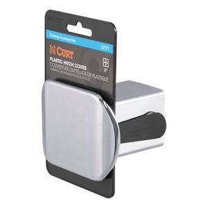 Curt 2in Chrome Plastic Hitch Tube Cover (Packaged)