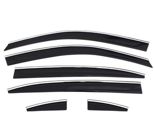 AVS 06-10 Infiniti M45 Ventvisor Low Profile Deflectors 6pc - Smoke w/Chrome Trim