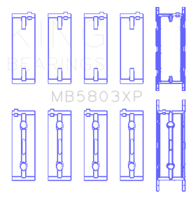 King BMW S65B40A (Size .026) Crankshaft Main Bearings Set of 5