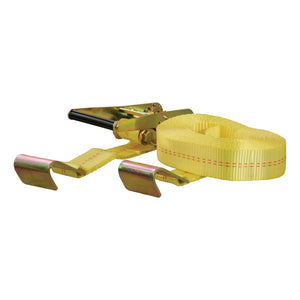 Curt 27ft Yellow Cargo Strap w/Flat Hooks (3333lbs)