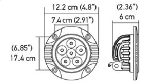 Hella Value Fit 90mm 6 LED Light - FLSH Off Road Spot Light