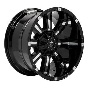 RBP 94R 22x12 8x170 BP / 4.75 BS -44mm Offset 125mm CB (Hub Centric) Black w/Chrome Inserts Wheel