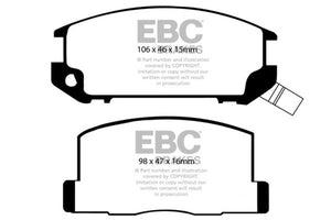 EBC 85-90 Toyota MR2 1.6 Redstuff Rear Brake Pads