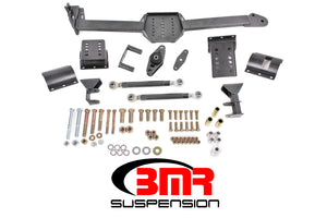 BMR 05-14 S197 Mustang Body Mount Watts Link Rod End/Poly w/ Adj. Axle Clamps - Black Hammertone