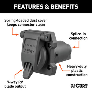 Curt Heavy-Duty 7-Way RV Blade Connector Socket (Vehicle Side)