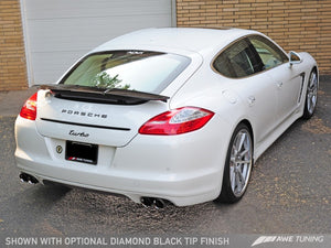 AWE Tuning Panamera Turbo Performance Exhaust System Touring Edition Polished Silver Tips