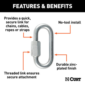 Curt 5/16in Quick Links (1760lbs 2-Pack)