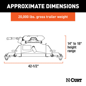 Curt A20 5th Wheel Hitch w/Ram Puck System Legs