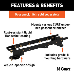 Curt 07-17 Toyota Tundra Double Lock Gooseneck Installation Brackets