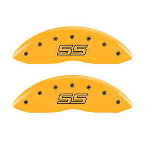 MGP 4 Caliper Covers Engraved Front & Rear Trailblazer SS Yellow Finish Black Char 2004 Chevy SSR