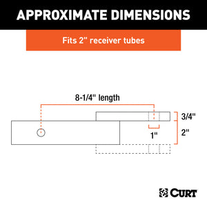 Curt Class 3 Ball Mount w/Pin (2in Shank 7500lbs 2in Drop 8-1/4in Long in Box)