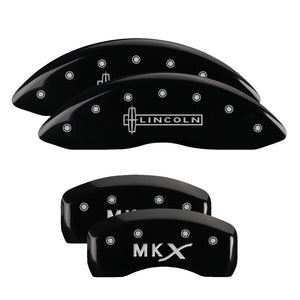 MGP 4 Caliper Covers Engraved Front & Rear Lincoln Black finish silver ch