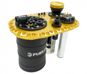 Fuelab Quick Service Surge Tank w/49442 Lift Pump & Twin Screw 500LPH Brushless Pump - Gold