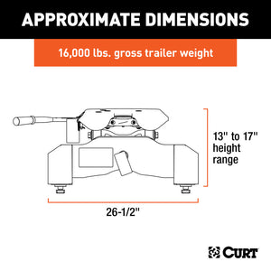 Curt A16 5th Wheel Hitch w/ GM Puck System Legs - 2020 Chevrolet Silverado/GMC Sierra 2500/3500HD