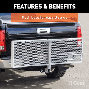 Curt 60in x 20in Aluminum Tray-Style Cargo Carrier (Folding 2in Shank)