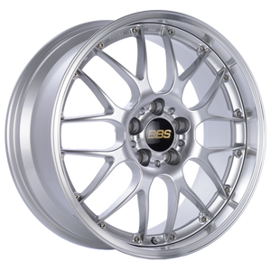 BBS RS-GT 19x9.5 5x112 ET38 Diamond Silver Center Diamond Cut Lip Wheel -82mm PFS/Clip Required