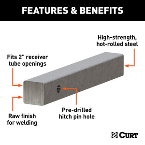 Curt 14in Raw Steel Hitch Bar