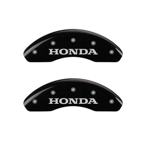 MGP 4 Caliper Covers Engraved Front Honda Engraved Rear Crosstour Black finish silver ch