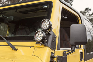 Rugged Ridge 97-06 Jeep Wrangler TJ/LJ 3.5in Round Dual A-Pillar LED Kit