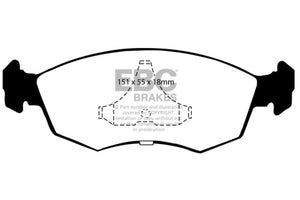 EBC 85-89 Mercury Merkur Scorpio 2.9 Redstuff Front Brake Pads