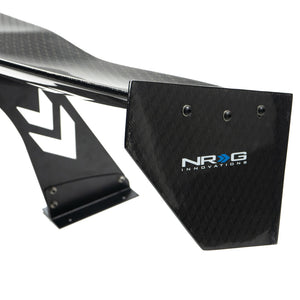 NRG Carbon Fiber Spoiler - Universal (69in.) w/ Diamond Weave/NRG Logo Stand Cut Out/Lrg Side Plate