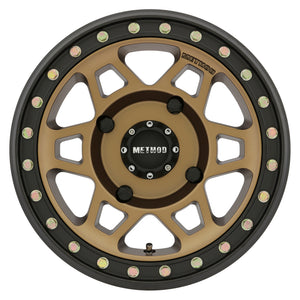 Method MR405 UTV Beadlock 15x7 4+3/13mm Offset 4x156 132mm CB Method Bronze Wheel - Matte Black Ring