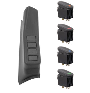 Rugged Ridge A-Pillar 4 Switch Pod Kit Black RHD 07-10 Jeep Wrangler