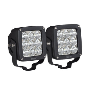 Westin Axis LED Auxiliary Light 4.5 inch x 4.5 inch Square Flood w/3W Osram (Set of 2) - Black