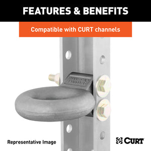 Curt Channel-Style Lunette Eye (12000lbs 3in I.D. Black)