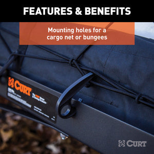 Curt 48in x 20in Tray-Style Cargo Carrier (Fixed 1-1/4in Shank w/2in Adapter)