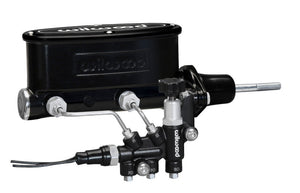 Wilwood HV Tandem M/C Kit w L/H Bracket & Prop Valve - 7/8in Bore Black-W/Pushrod