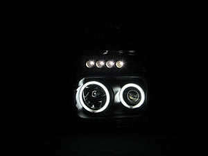 ANZO 2008-2010 Ford F-250 Projector Headlights w/ Halo Black (CCFL)