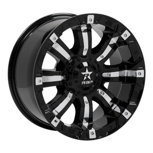 RBP 94R 18x10 6x139.7 BP / 5.5 BS 0mm Offset 108mm CB (Hub Centric) Black w/Chrome Inserts Wheel