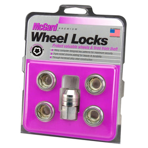 McGard Wheel Lock Nut Set - 5pk. (Under Hub Cap / Cone Seat) M14X.5 / 22mm Hex / .893in. L. - Silver