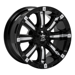 RBP 94R 20x10 8x170 BP / 6 BS 10mm Offset 129mm CB (Hub Centric) Black w/Chrome Inserts Wheel