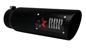 RBP RX-1 High Heat Textured Dual Badged Exhaust Tip Inlet 5in. / Outlet 6in. / Length 18in. - Black