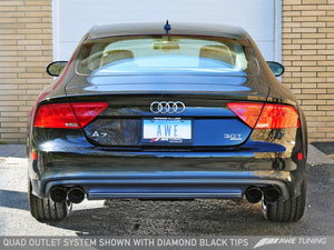 AWE Tuning Audi C7 A7 3.0T Touring Edition Exhaust - Quad Outlet Chrome Silver Tips