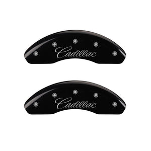 MGP 4 Caliper Covers Engraved Front Cadillac Engraved Rear ATS Black finish silver ch