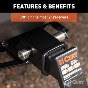 Curt 5/8in Hitch Lock (2in Receiver Barbell Stainless)