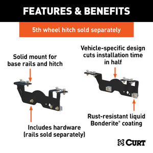 Curt 2015-2021 Ford F-150 (Excl. Police Responder) Custom 5th Wheel Brackets