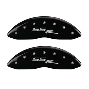 MGP 4 Caliper Covers Engraved Front & Rear SSR Black finish silver ch