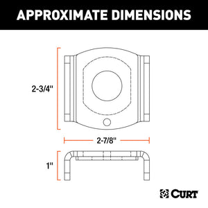 Curt Ball Mount Tongue Sleeve (2-1/2in Tongue Sleeve 1in Ball Hole)