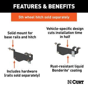 Curt 99-04 Ford F-350 Super Duty Custom 5th Wheel Brackets