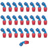 Russell Performance -8 AN Red/Blue 45 Degree Full Flow Hose End (25 pcs.)