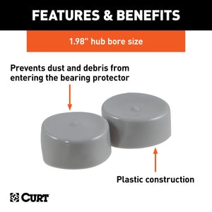 Curt 1.98in Bearing Protector Dust Covers (2-Pack)