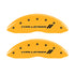 MGP 4 Caliper Covers Engraved Front & Rear With stripes/Challenger Yellow finish black ch