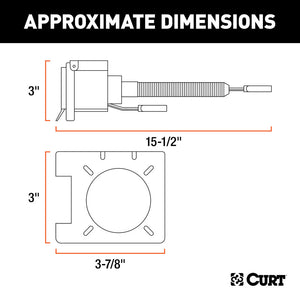 Curt Dual-Output Adapter w/Backup Alarm (4-Way Flat to 7-Way RV Blade Trailer)