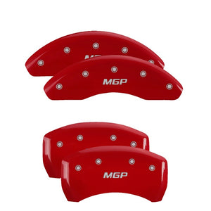 MGP 4 Caliper Covers Engraved Front & Rear MGP Red finish silver ch